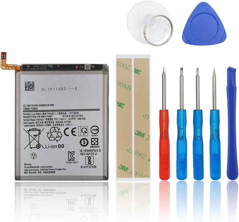 SwarKing Replacement Battery Compatible with Samsung Galaxy M31 SM-M315 & M31s SM-M317 EB-BM317ABY with Toolkit - Image 1